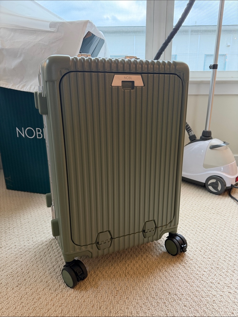 Green Carry-On Spinner Suitcase